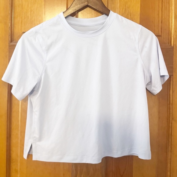 Lululemon Classic-fit Cotton-Blend T-Shirt Womens Size Small Light Blue Stretch - Picture 1 of 5
